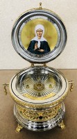 Ковчег круглый с живописной иконой Святая Матрона Московская